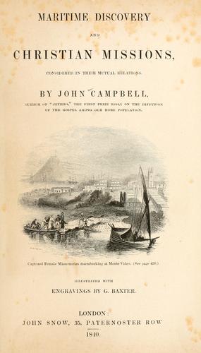 Cover for Maritime discovery and Christian missions
