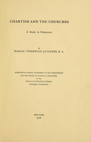 Cover for Chartism and the churches