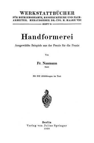 Cover for Handformerei