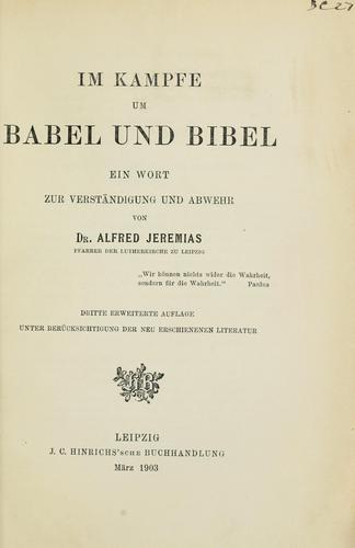 Cover for Im Kampfe um Babel und Bibel