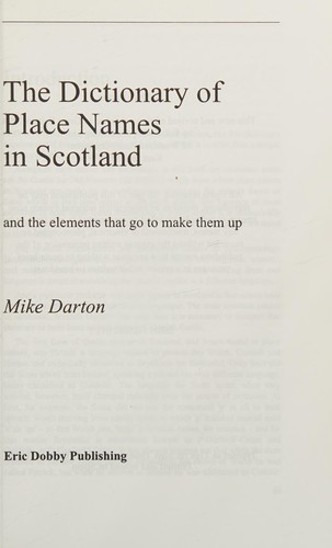 Cover for Dictionary of Placenames in Scotland (Scottish Interest)