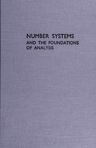 Cover for Number systems and the foundations of analysis