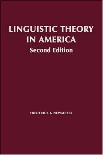Cover for Linguistic theory in America