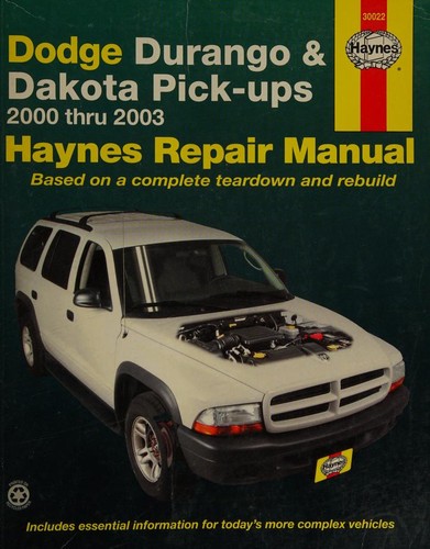 Cover for Dodge Durango and Dakota Pick-Ups Auto Repair Manual