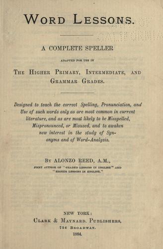Cover for Word lessons