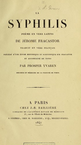 Cover for La syphilis