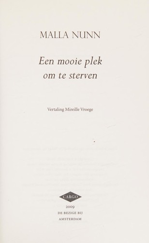 Cover for Een mooie plek om te sterven