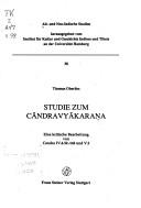 Cover for Studie zum Cāndravyākaraṇa