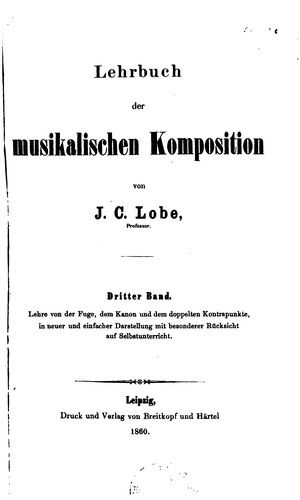 Cover for Lehrbuch der musikalischen Komposition