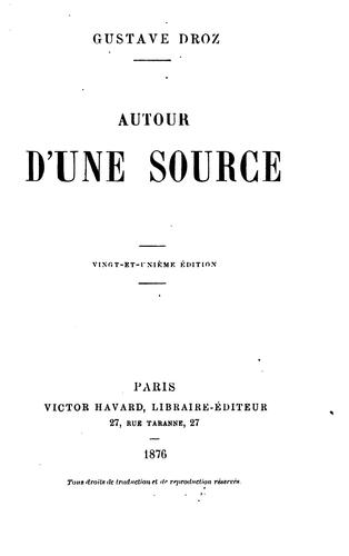 Cover for Autour d'une source