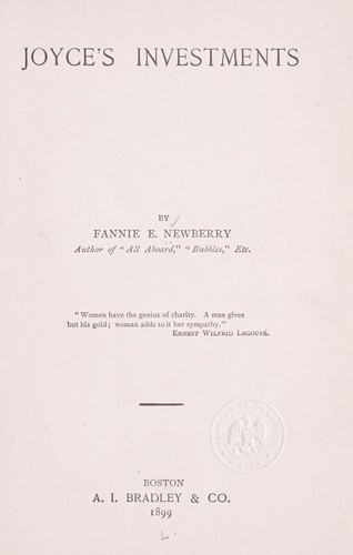 Cover for Joyce's investments