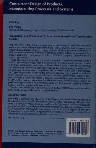 Cover for Concurrent design of products, manufacturing processes and systems