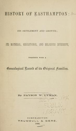 Cover for History of Easthampton