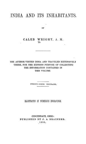 Cover for India and its inhabitants