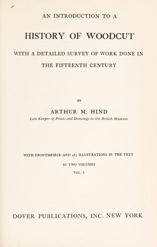 Cover for An introduction to a history of woodcut