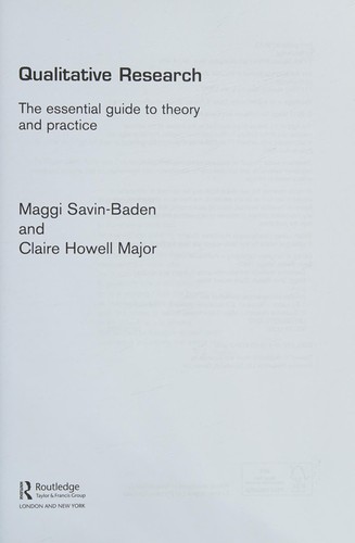 Cover for Qualitative research