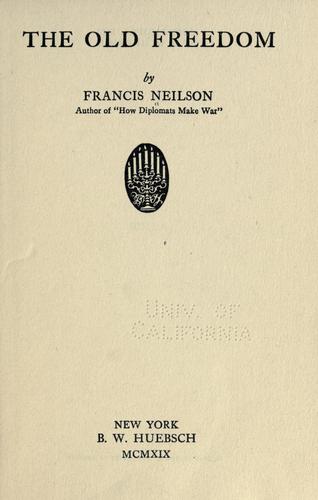 Cover for The old freedom