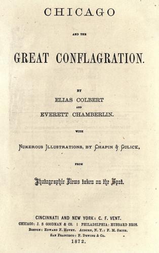 Cover for Chicago and the great conflagration