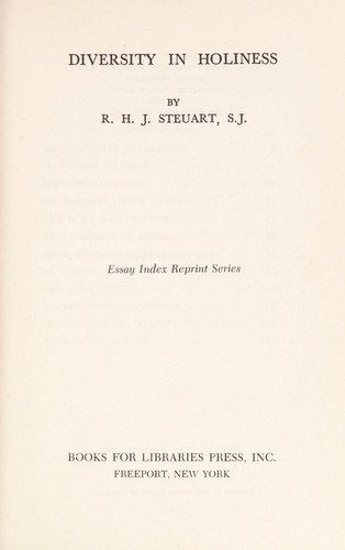 Cover for Diversity in holiness.