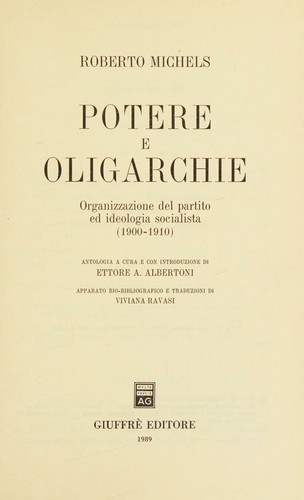 Cover for Potere e oligarchie