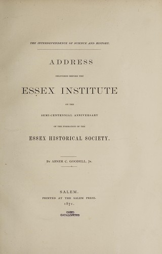 Cover for The interdependence of science and history