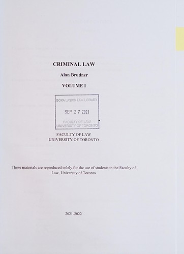 Cover for Criminal law, 2021-2022