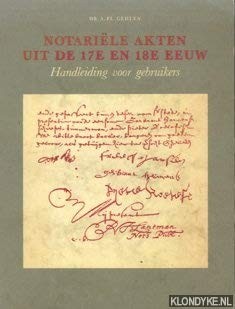 Cover for Notariële akten uit de 17e en 18e eeuw