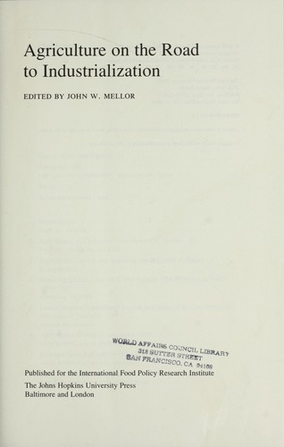 Cover for Agriculture on the road to industrialization