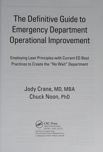 Cover for The definitive guide to emergency department operational improvement
