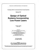 Cover for Design of optical systems incorporating low power lasers