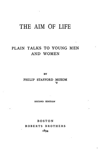Cover for The Aim of Life: Plain Talks to Young Men and Women