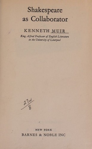 Cover for Shakespeare as Collaborator