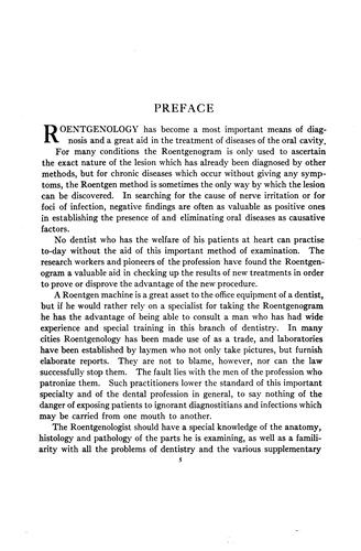 Cover for Oral roentgenology