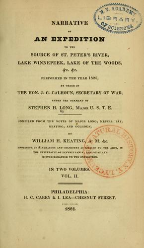 Cover for Narrative of an expedition to the source of St. Peter's river, Lake Winnepeek, Lake of the Woods, &c.