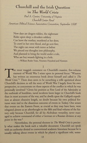 Cover for Churchill proceedings, 1996-1997