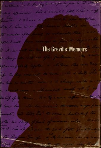 Cover for The Greville memoirs