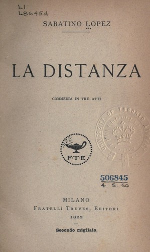 Cover for La distanza
