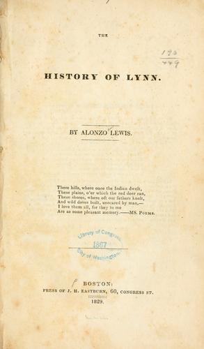 Cover for The history of Lynn