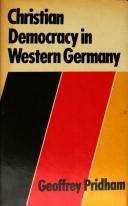 Cover for Christian democracy in Western Germany
