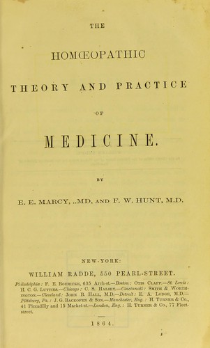 Cover for The homœopathic theory and practice of medicine