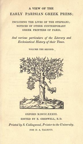 Cover for A view of the early Parisian Greek press