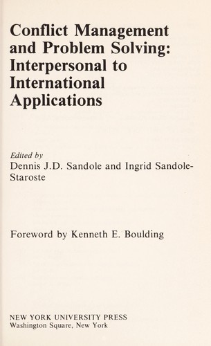 Cover for Conflict management and problem solving