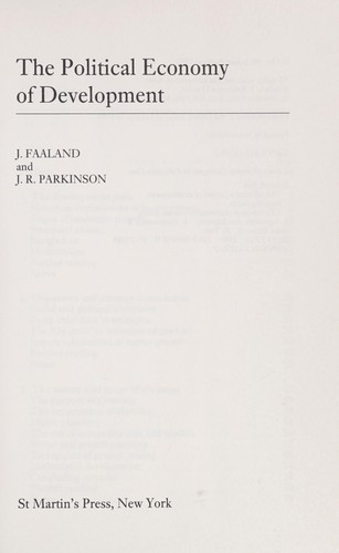 Cover for The political economy of development