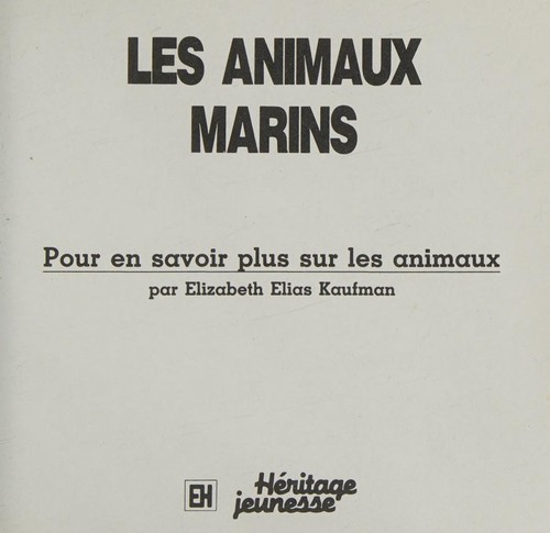 Cover for Les animaux marins