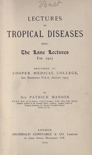 Cover for Lectures on tropical diseases