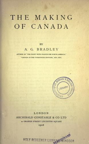Cover for The making of Canada