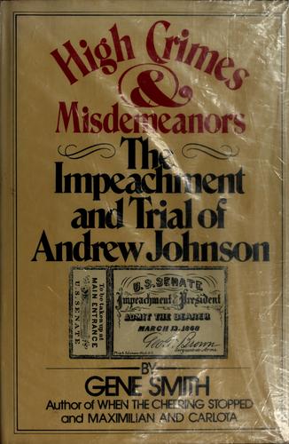 Cover for High crimes and misdemeanors