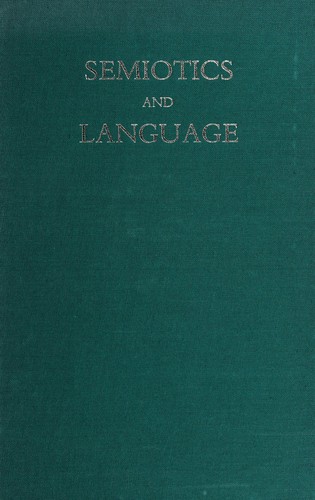 Cover for Semiotics and language