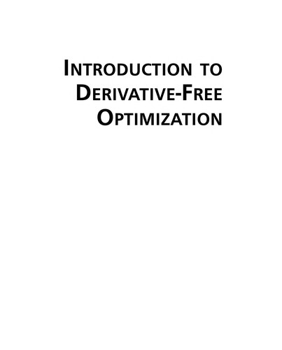 Cover for Introduction to derivative-free optimization