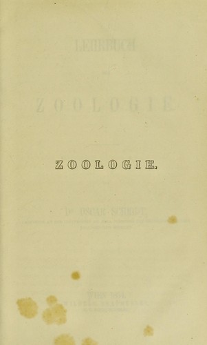 Cover for Lehrbuch der Zoologie